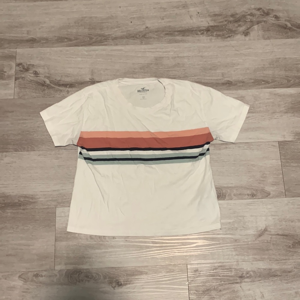 (S) Hollister Striped White Top
